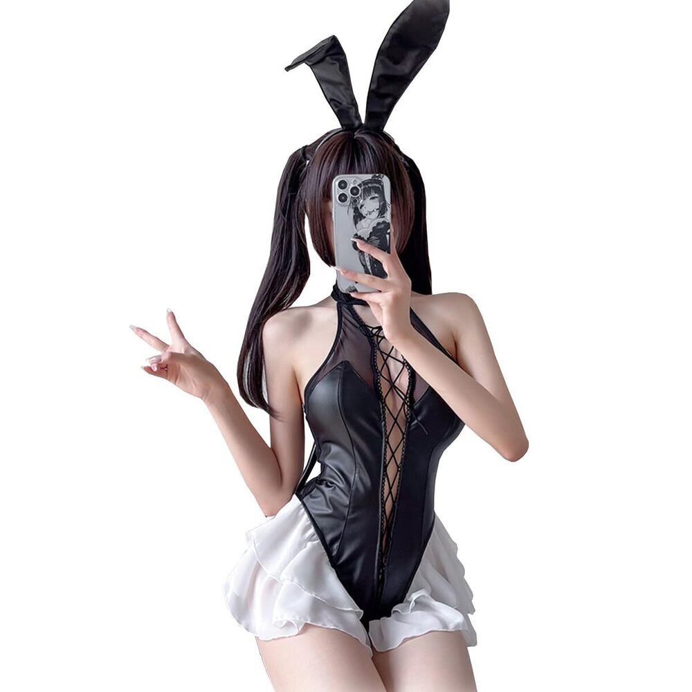 5140 Sexy Bunny Lingerie Mesh Teddy Bodysuit Crotchless Fishnet Bodysuits